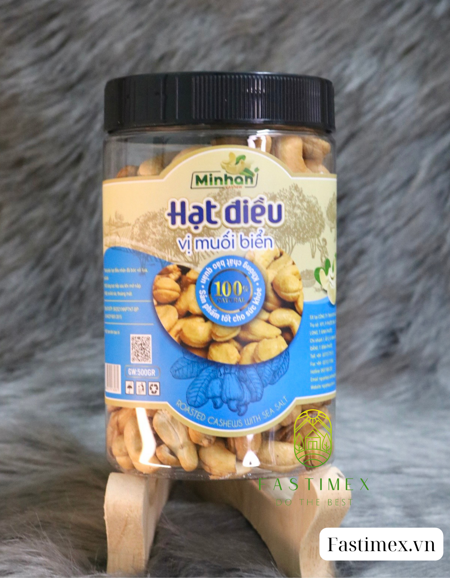 Roasted Salt Whole Cashew Plastic Jar Packed 500G